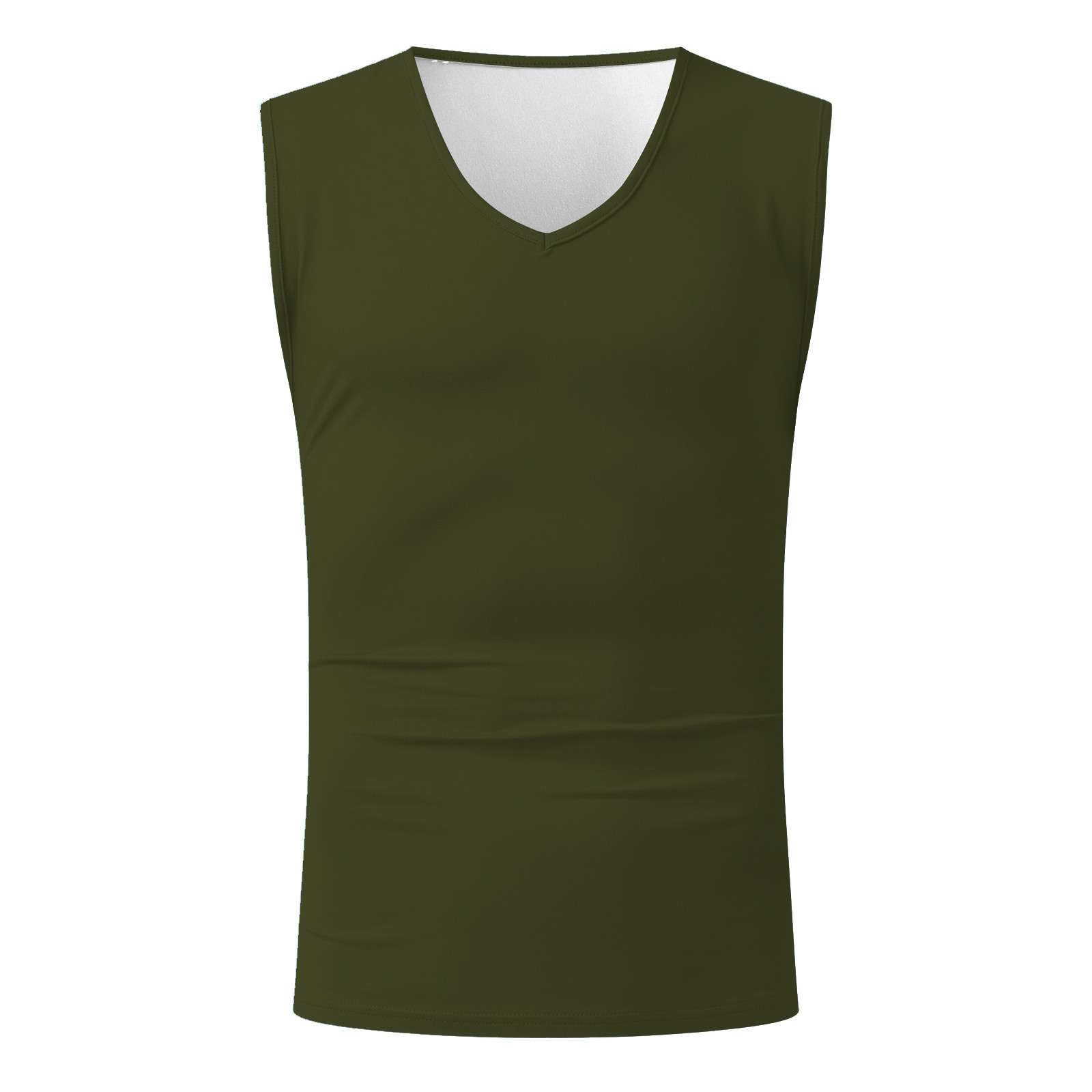 thumbnail image 2 of Camisa sin mangas con cuello en V para hombre - Camiseta deportiva ligera - Ropa informal para gimnasio, fitness y running, 2 of 8